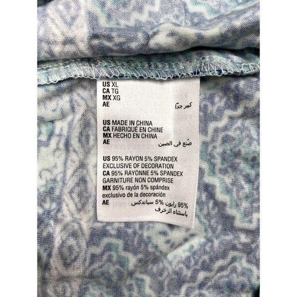 Style & Co Blouse‎ Top XL Blue Green Sleeveless - Picture 6 of 9